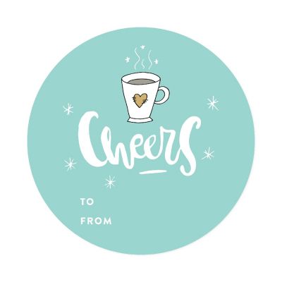 Cheers Coffee Christmas To/From Labels Image 3