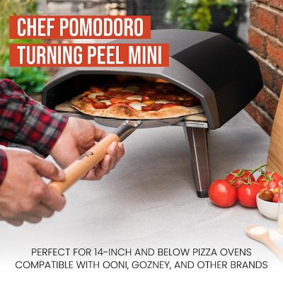 Chef Pomodoro Aluminum Turning Pizza Peel with Detachable Wood Handle for Easy Storage, Gourmet Luxury Pizza Paddle for Baking Homemade Pizza Bread (7-Inch) Image 3