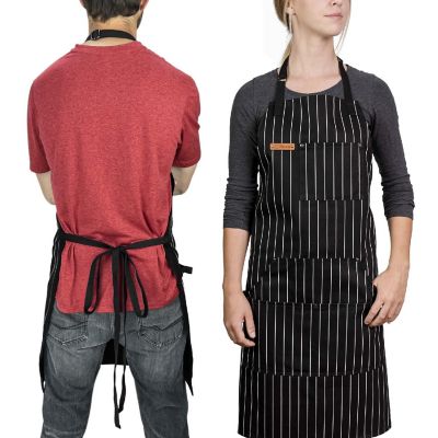Chef Pomodoro - (Classic Striped) Kitchen Apron, Unisex Chef Apron, Adjustable Neck and Back Straps Image 1