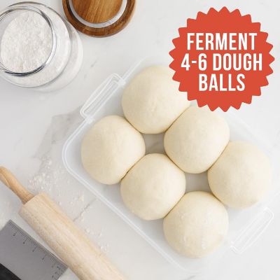 Chef Pomodoro Pizza Dough Proofing Box, 14 x 11-Inch Pizza Dough Container, Fits 4-6 Dough Balls, Household Pizza Dough Tray With Convenient Carry Handle (Grey) Image 3