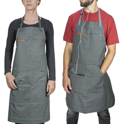 Chef Pomodoro - (Stone Grey) Kitchen Apron, Unisex Chef Apron, Adjustable Neck and Back Straps Image 1