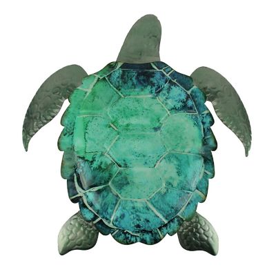 Chesapeake Bay  Green Ocean Metal Coastal Art Sea Turtle Wall Sculpture Image 1