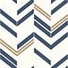 Chevron Blue Stripe Peel & Stick Wallpaper Image 1