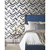 Chevron Blue Stripe Peel & Stick Wallpaper Image 2