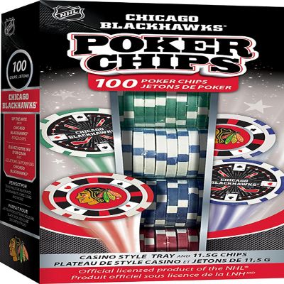 Chicago Blackhawks 100 Piece Poker Chips Image 1