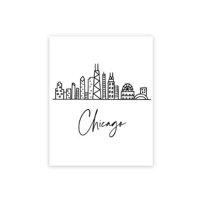 Chicago Skyline BW 16x20in 1-Pack Image 1