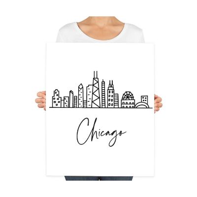 Chicago Skyline BW 16x20in 1-Pack Image 2