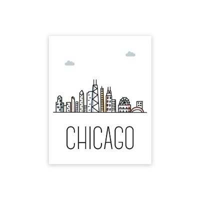 Chicago Skyline Color 16x20in 1-Pack Image 1