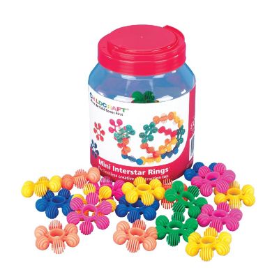 Childcraft Toddler Manipulatives Mini Interstar Rings, Assorted Colors, Set of 40 Image 1