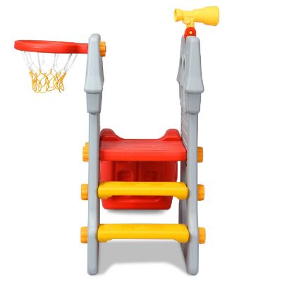 Children Climber Slide Set w/ Basketball Hoop and Telescope Toy Indoor & Outdoor Image 1