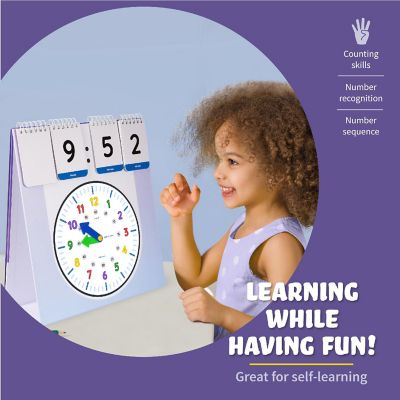Childrens Learning Clock, Teach Telling Time Analog and Digital Clock Image 2