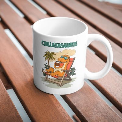 Chillaxasaurus Mug by Dancing Littles Jungle Image 2