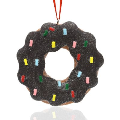 Chocolate Clay Donut Christmas Ornament Image 1