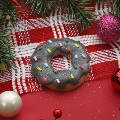 Chocolate Clay Donut Christmas Ornament Image 1