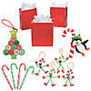 Christmas Candy Cane Crafts with Gift Bag Kit for 12 - 72 Pc. Image 1
