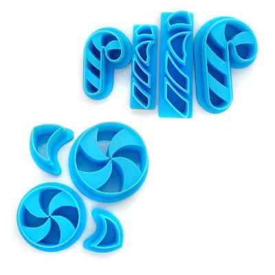 Christmas Candy Clay Cutters - Small Mint and Candy Cane Shapes Image 1