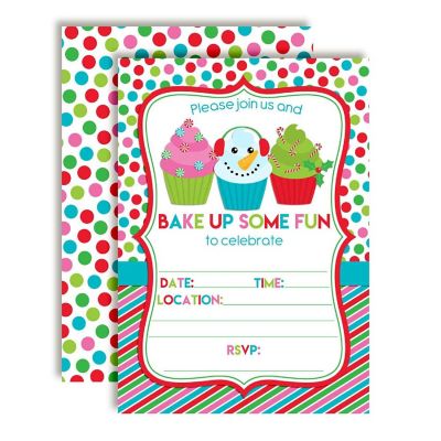 Christmas Cupcake Invtiations 40pc. by AmandaCreation Image 1