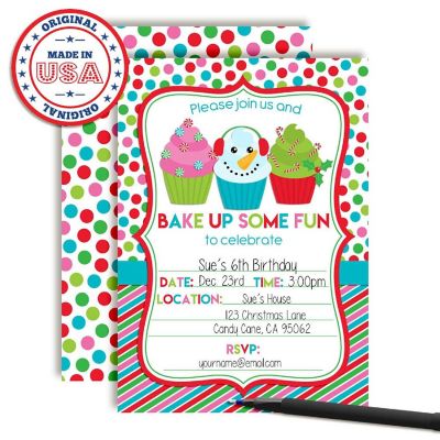 Christmas Cupcake Invtiations 40pc. by AmandaCreation Image 2