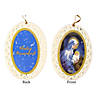 Christmas Decor Club Pack of 192 Ivory and Blue Jesus with Holy Mary Christmas Ornaments 3.75" Image 1