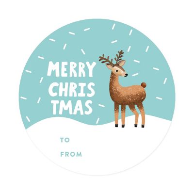 Christmas Deer Snowflake To/From Labels Image 3