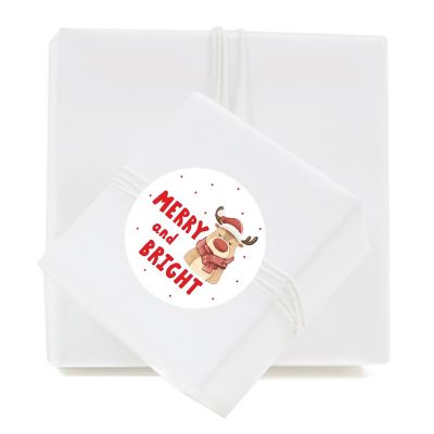 Christmas Fun Reindeer Red Scarf Labels Image 2