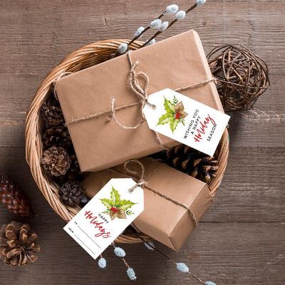 Christmas Holly Leaf To/From Gift Tags Image 1