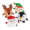Christmas Roly Poly Stuffed Penguin, Reindeer, Elf and Santa - 12 Pc. Image 1