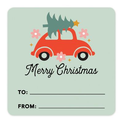 Christmas To/From Stickers Cute Bug Car Image 3