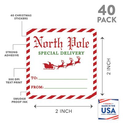 Christmas To/From Stickers North Pole Image 1