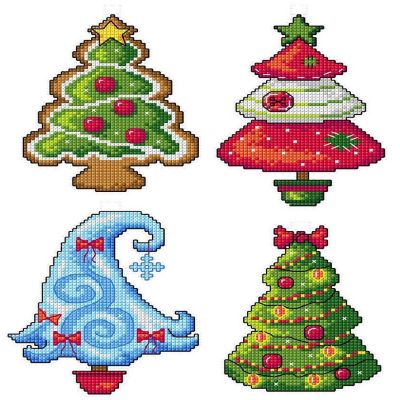 Christmas Trees 141CS Crafting Spark Counted Cross-Stitch Kit Image 1