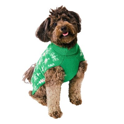 Christmas Trees &amp; Snowflakes Green Pet Accessory Medium Image 2