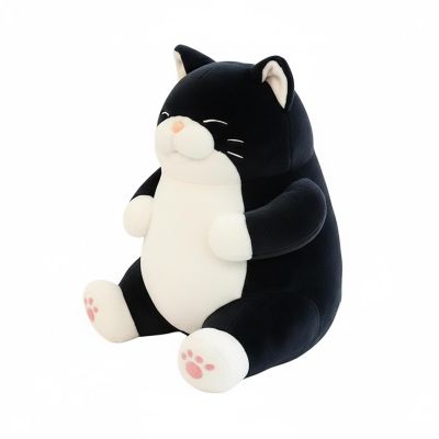Chubby Meow 12 Inch Plush Pillow  Black Image 1