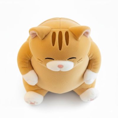 Chubby Meow 12 Inch Plush Pillow  Orange Image 2