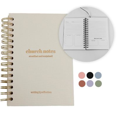 Church Notes Journal - Sermon &amp; Podcast Christian Notebook - Guided Journal to Write Key Points Image 1