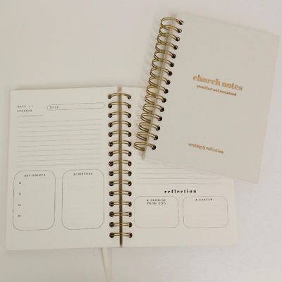 Church Notes Journal - Sermon &amp; Podcast Christian Notebook - Guided Journal to Write Key Points Image 1