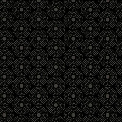 Circles Quilting Illusions Dk.Gray on Black Cotton Fabric by Quilting Treasures Image 1