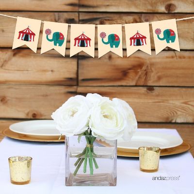 Circus Elephant Banner - 4 x 5.5 Inch Image 1