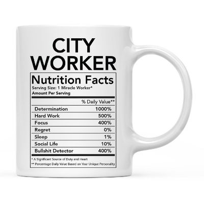 City Worker Nutritional Facts Coffee Mug Image 2