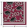 Class of 2024 Burgundy Red Graduation Cocktail Napkins, 108 ct Image 1