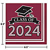 Class of 2024 Burgundy Red Graduation Napkins, 108 ct Image 1