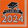 Class of 2024 Orange Graduation Napkins, 108 ct Image 1