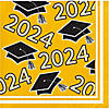 Class of 2024 Yellow Graduation Cocktail Napkins, 108 ct Image 1