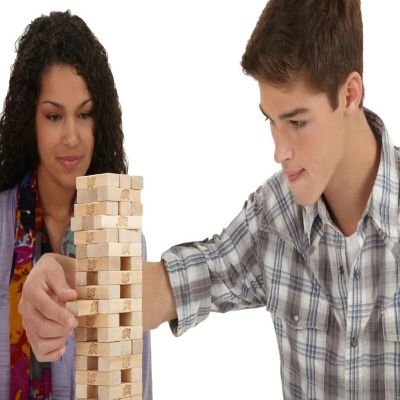 Classic Jenga Game With Genuine Hardwood Image 2