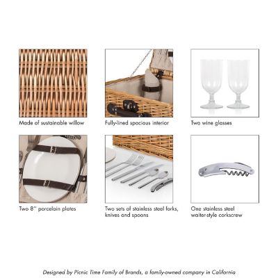 Classic Picnic Basket - Beige Canvas Image 3