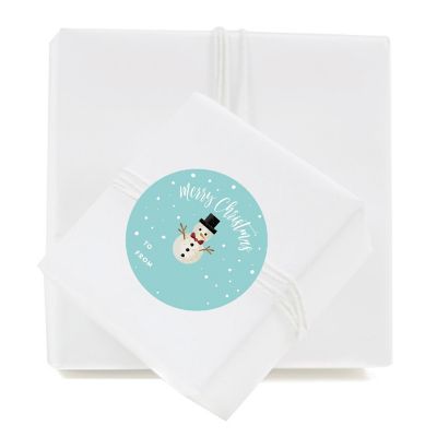 Classic Snowman Christmas To/From Labels Image 1