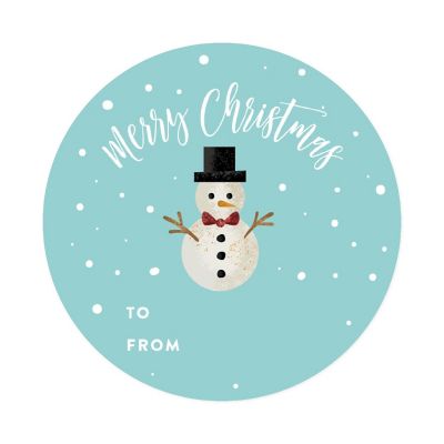 Classic Snowman Christmas To/From Labels Image 3