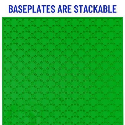 Classic Stackable Baseplates, For Building Bricks, Bases for Tables, Mats, and More, Basic Colors, 6 Pack, 10x10 Inches Image 2