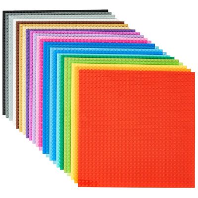 Classic Stackable Baseplates, For Building Bricks, Bases for Tables, Mats, Rainbow Colors, 24 Pack, 10x10 Inches Image 1