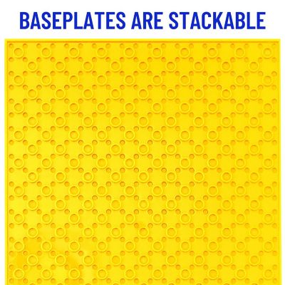 Classic Stackable Baseplates, For Building Bricks, Bases for Tables, Mats, Rainbow Colors, 24 Pack, 10x10 Inches Image 2