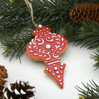 Clay Cookie Christmas Bulb Ornament Image 1